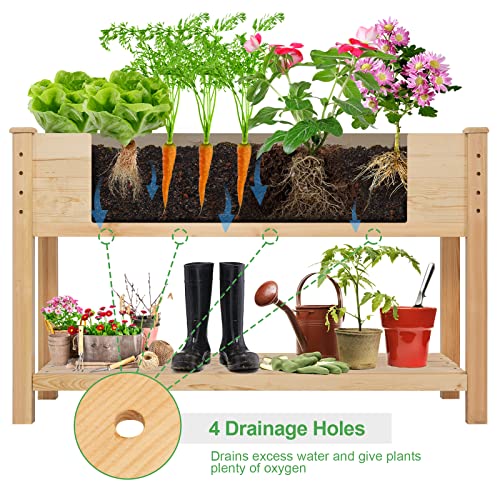 GARFANS Raised Garden Bed Wood Planter Box with Storage - Image 4