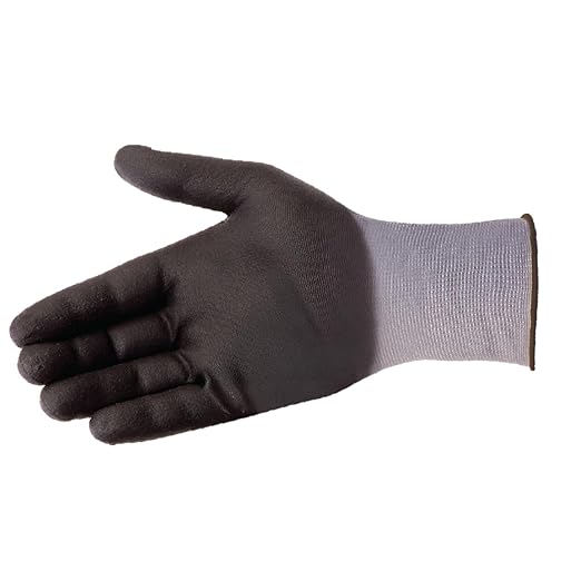 Liberty F4600 G-Grip Micro-Foam Nitrile Palm Coated Seamless Gloves with 15-Gauge Nylon Shell | Ideal for Automotive, Manufacturing, General Purpose | Gray/Black, X-Large (Pack of 12)