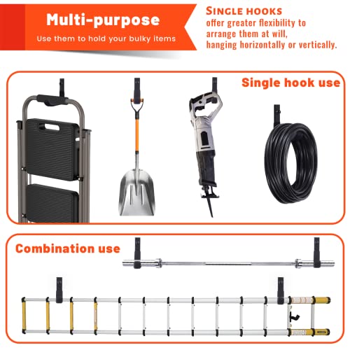 4 Inch Garage Hooks Heavy Duty, Utility Wall Mount Ladder Hooks - Image 4
