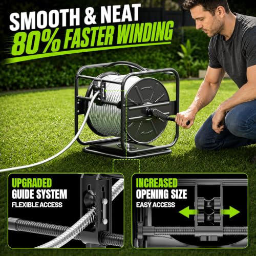 SPECILITE Garden Hose Reel holds 100-200 FT Hoses, Upgraded Guide - Image 6
