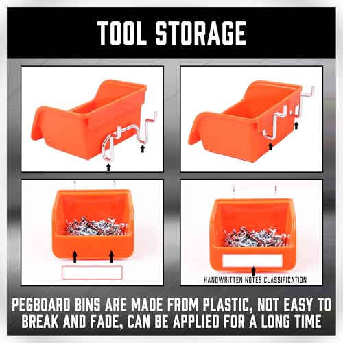 HORUSDY 150 PCS Pegboard Hooks Assortment Kit – 15 Types - Image 5
