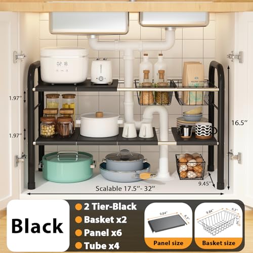 Expandable Under Sink Organizer, 2 Tier Under Sink Shelf - Image 7