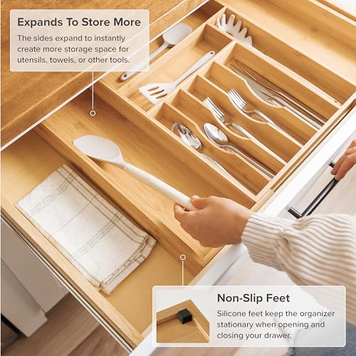 KitchenEdge Silverware & Utensil Drawer Organizer, 14-25 in - Image 6