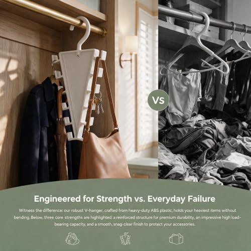 V-Shape 12-Hook Rotating Hanger, 360° Space Saving Closet - Image 6