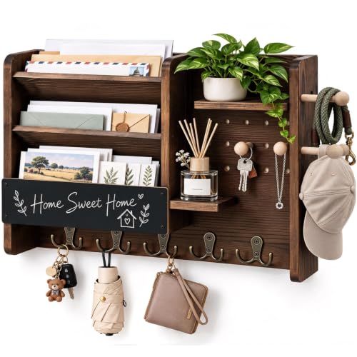 LILXIU Mail and Key Holder, Key Mail Holder Wall Mount - Image 2