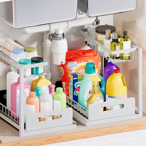 Under Sink Organizer and Storage 2 Pack, Slide Out Cabinet - Image 2