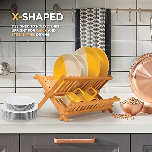 Bambüsi 2-Tier Dish Drying Rack, Bamboo Dish Drainer for Kitchen - Image 7