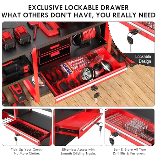 KSVO Large Power Tool Organizer Wall Mount with Locking - Image 3