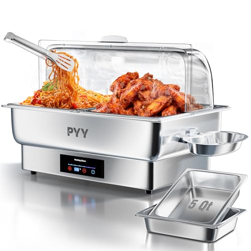 PYY Electric Chafing Dish Buffet Set – Roll Top, Stainless Steel - Image 2