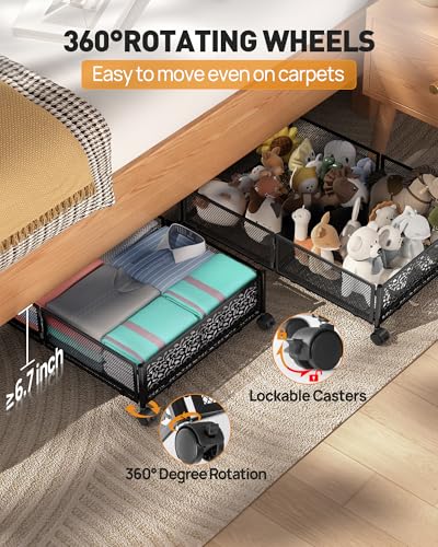 Under Bed Storage With Wheels, 2 Pack Foldable Pattern - Image 4