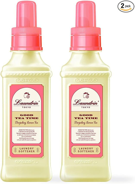 Laundrin Laundry Softener Darjeeling Lemon Tea, 2pk - Fabric Softener Liquid - Eco-Friendly & Plant-Based Softener - Household Laundry Scent Boosters - Laundry Fabric Softener - Fabric Scent Softener