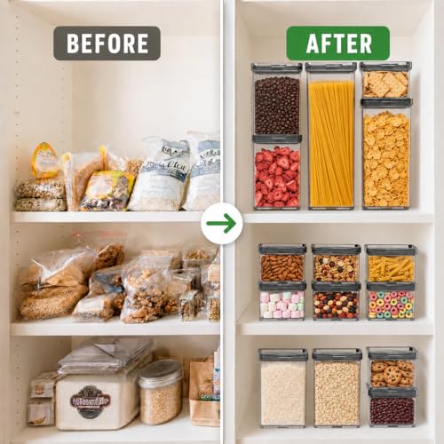 Airtight Pantry Storage Container 5 PC Set, Twist-Lock Lid Sand - Image 5