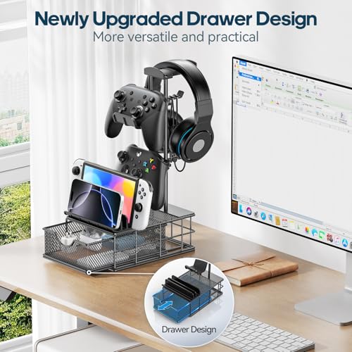 KDD Headphone Stand with Drawer - Headset & Controller - Image 3