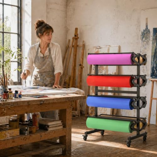Commercial 8-Roll Paper Roll Dispenser Rack with Cutter - Image 8