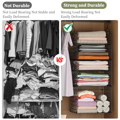 X-cosrack Closet Hanging Organizer Shelves - 5 Tier Wardrobe - Image 8