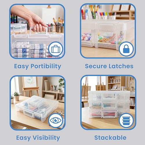 ArtBin 12 x 12 Craft Organizer with Handle, 3 Pack, Clear - Image 6