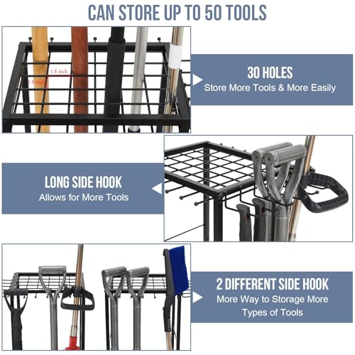 Garden Tool Organizer Holds 50 Long-Handled - Image 5