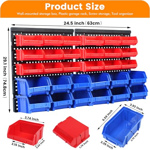 MaxWorks Wall Mount Storage Rack 30 Bin Heavy‑Duty Organizer - Image 3
