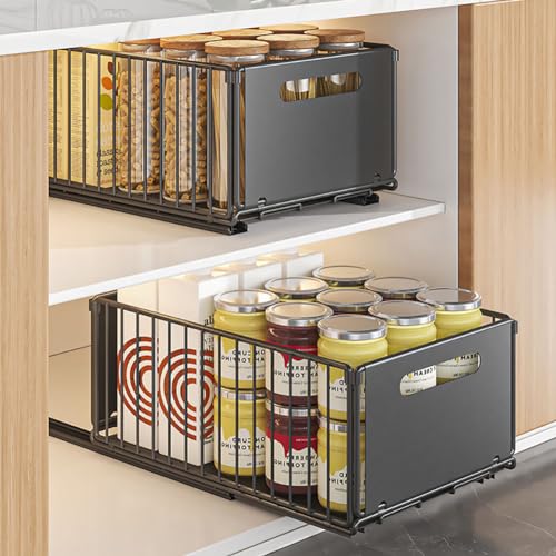 YunNasi Pull Out Cabinet Organizer, Black - Image 2