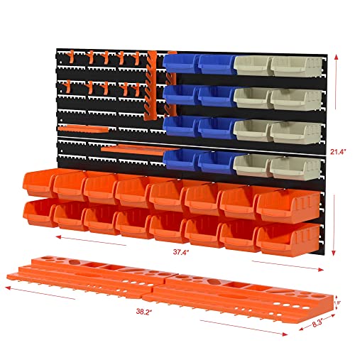 52PCS Wall Mounted Storage Bins Garage Storage Drawers with 4PCS - Image 7