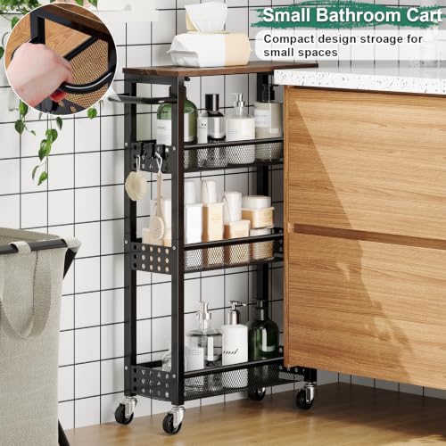 Laundry Room Slim Rolling Cart with Wheels for Between Washer - Image 7