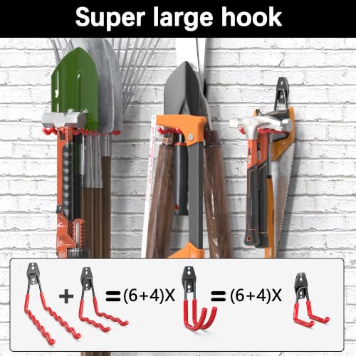 3-H Heavy Duty Garage Hooks, 46 Pack Wall Storage Organizer,Red - Image 6
