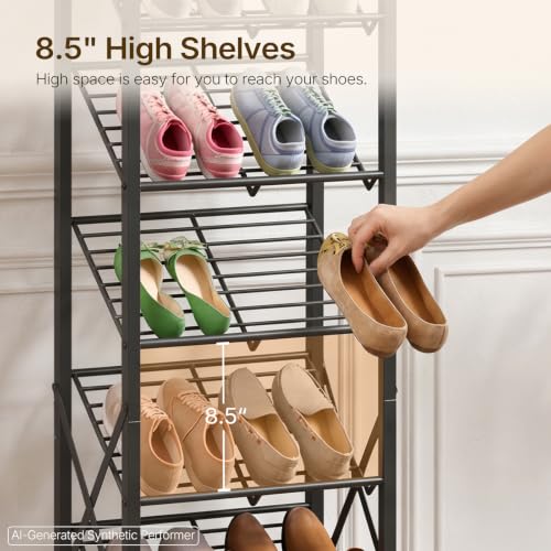 YATINEY 8-Tier Tall Shoes Rack, Slim Shoe Organizer | All Products - Image 5