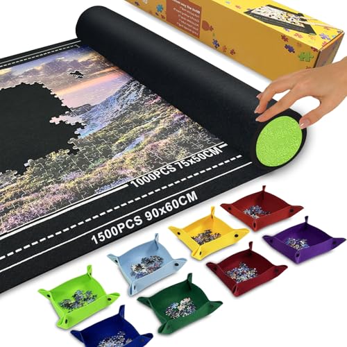 Jigsaw Puzzle Matt Rollup,1500pcs Puzzle Mat Rubber Saver - Image 2