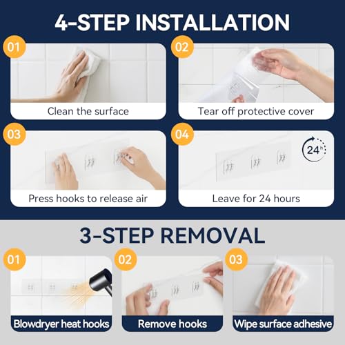 YASONIC 2-Pack Shower Caddy Adhesive Replacement - Image 7