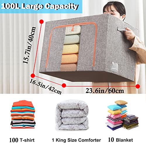 Extra Large Clothes Storage Bins with Metal Frame - Image 3