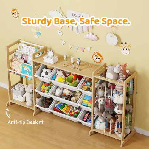 65" Large Toy Storage Organizer with Bookshelf and Stuffed - Image 5