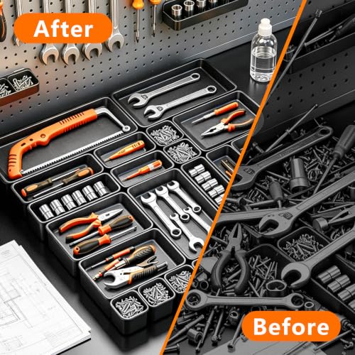 [6 SIZE & 90 PCS] Tool Box Organizer Tray, Tool Desk Drawer - Image 6