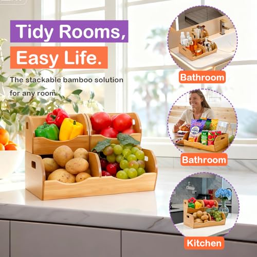 Stackable Bamboo Pantry Organizer - Image 6
