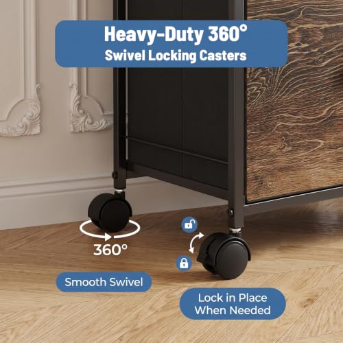 LEKETREE 2 Drawer Compact File Cabinet, Under Desk Rolling Filing - Image 5
