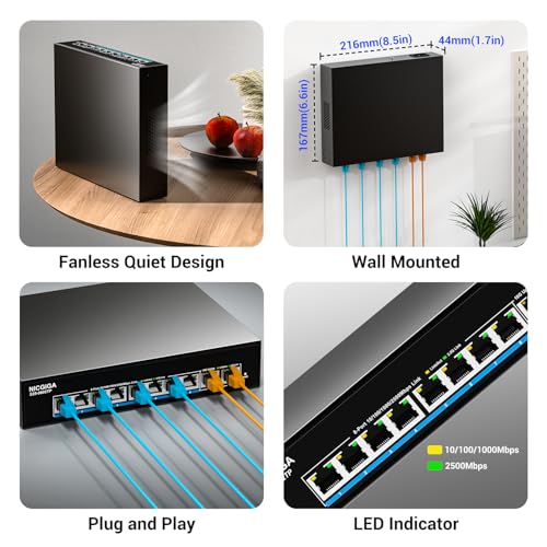 8 Port 2.5Gb PoE (130W) + 2 Port 10Gb RJ45 Network Switch - Image 7