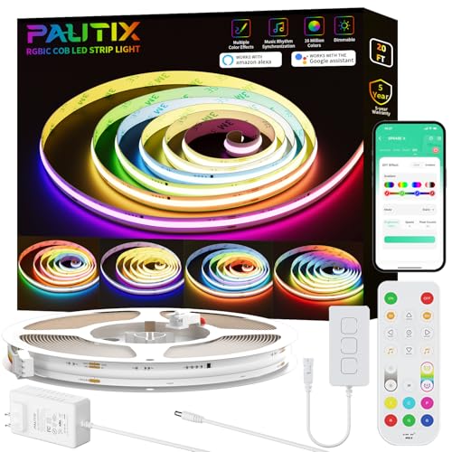 PAUTIX RGB Smart IC COB LED Strip Lights,Work with Alexa/Google - Image 2