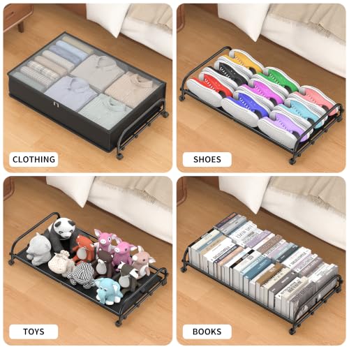 Expandable Under Bed Storage Container with wheels,Metal - Image 6