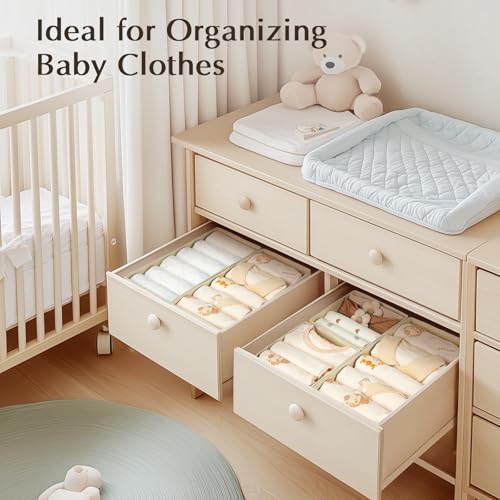 DIMJ Drawer Organizers Clothes, Dresser Organizer Bins for Baby - Image 4