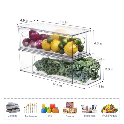 Fridge Organizers and Storage Pull Out Drawer, 2 Small - Image 3