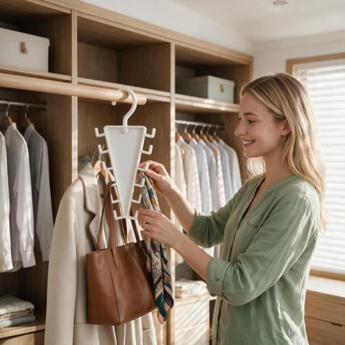 V-Shape 12-Hook Rotating Hanger, 360° Space Saving Closet - Image 3