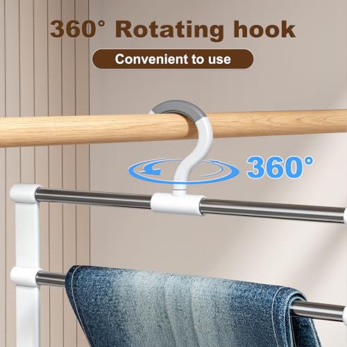 2 Pack Pants Hangers Space Saving, 6 Tier Jeans Organizer - Image 6