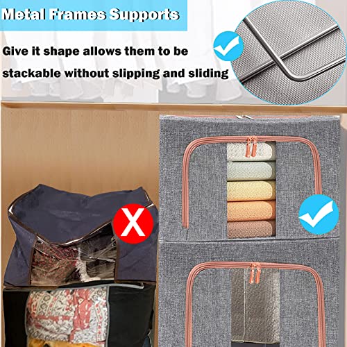 Extra Large Clothes Storage Bins with Metal Frame - Image 4