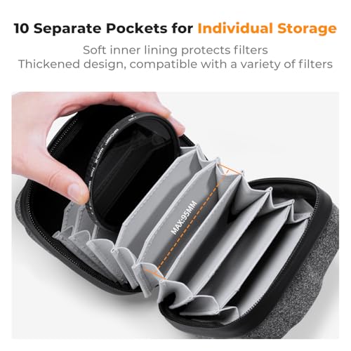 K&F CONCEPT 10 in 1 Lens Filter Case, Filter Bag Up to 95mm - Image 3