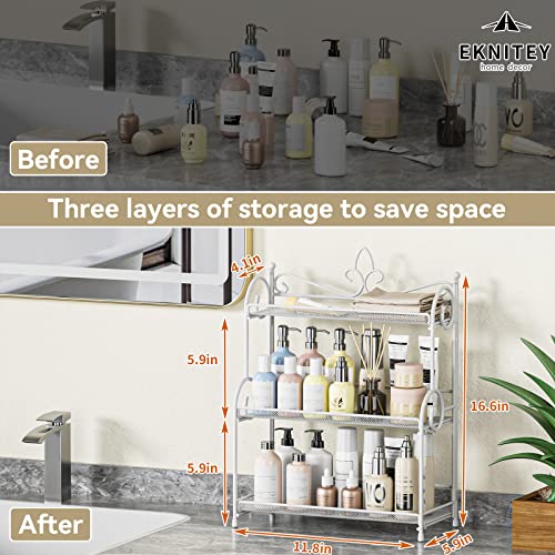EKNITEY 3-Tier Bathroom Organizer - Sink Organizer Spice Rack(No - Image 7
