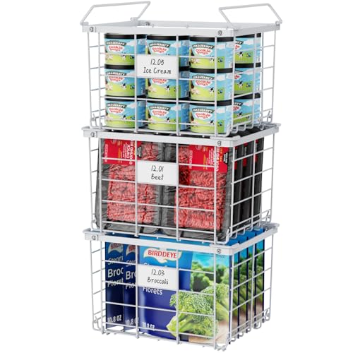 Chest Freezer Organizer - Stackable for 3.5 Cu.ft Freezer, 3 Pack - Image 2
