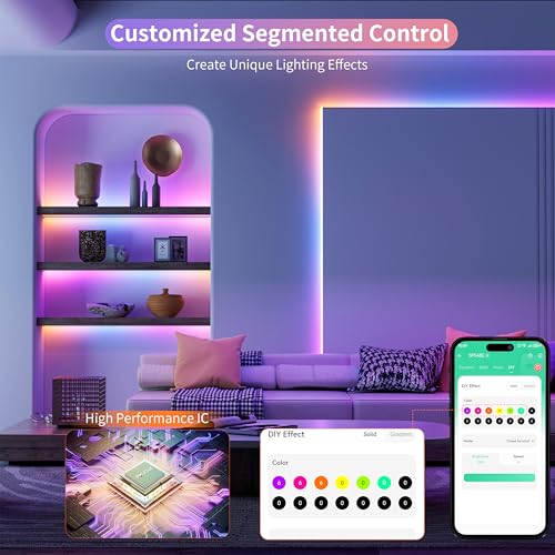 PAUTIX RGB Smart IC COB LED Strip Lights,Work with Alexa/Google - Image 3