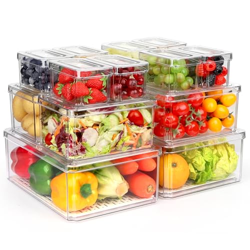 14Pack Fridge Organizer, Stackable Refrigerator Organizer Bins - Image 2