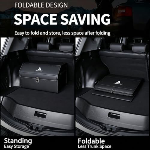Premium Leather Car Trunk Organizer, Black - Image 5