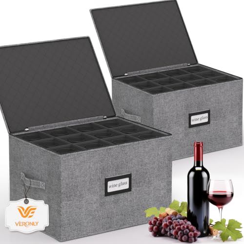 2 Pack Stemware and Glassware Storage Cases - Hard Shell - Image 2
