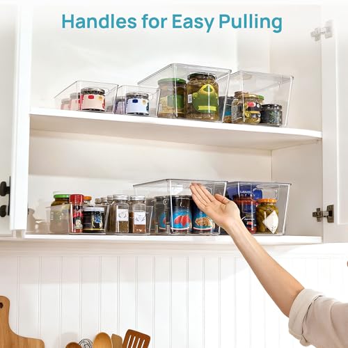 Vtopmart 8 Pack Clear Storage Bins with Lid Set for Pantry - Image 6